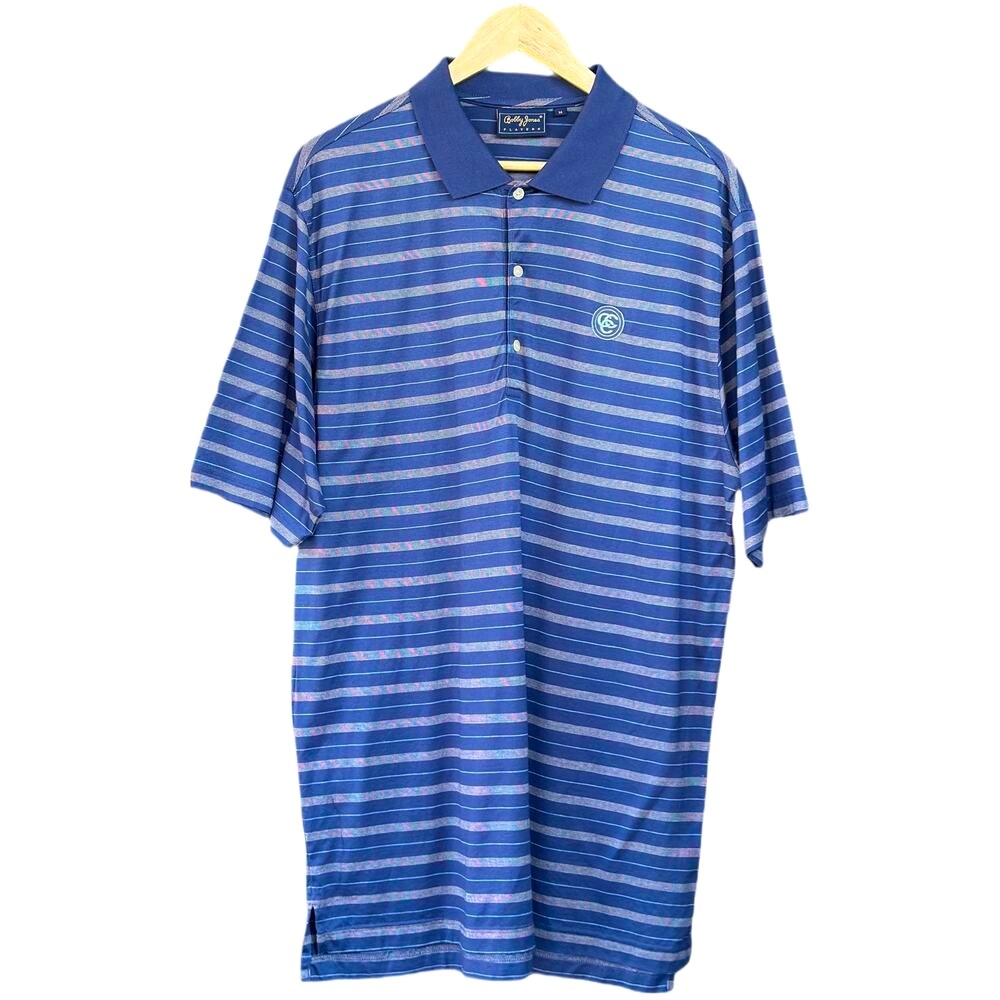 BOBBY JONES PLAYERS Men’s Size Medium Short Sleeve Navy Blue Golf Polo Shirt